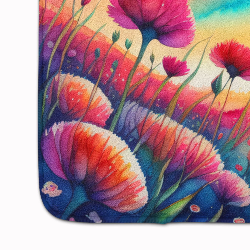 Dianthus in Color Memory Foam Kitchen Mat
