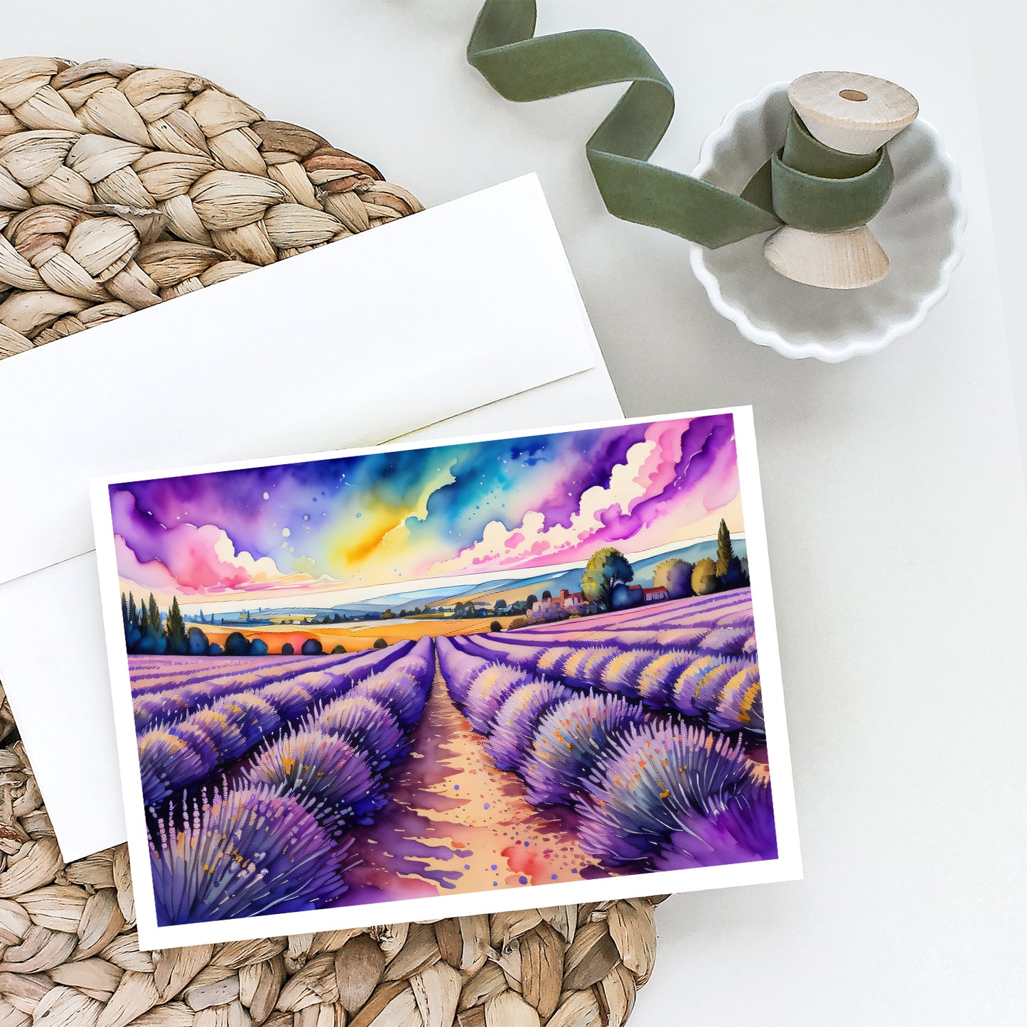 English Lavender in Color Greeting Cards Pack of 8