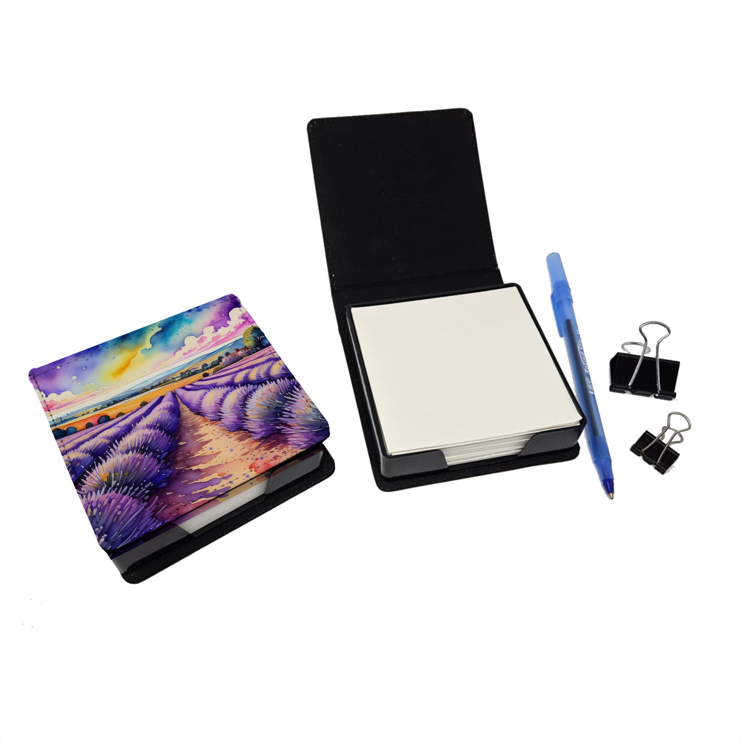 English Lavender in Color PU Leather Note Paper Holder