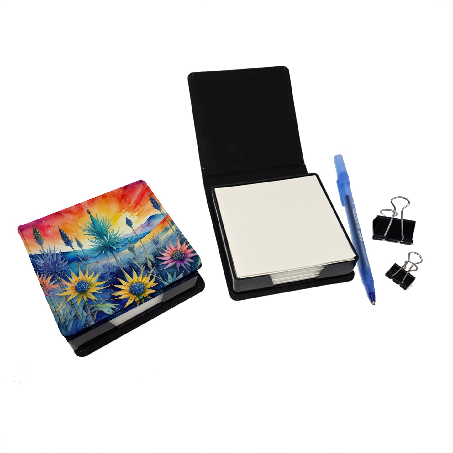 Eryngium in Color PU Leather Note Paper Holder