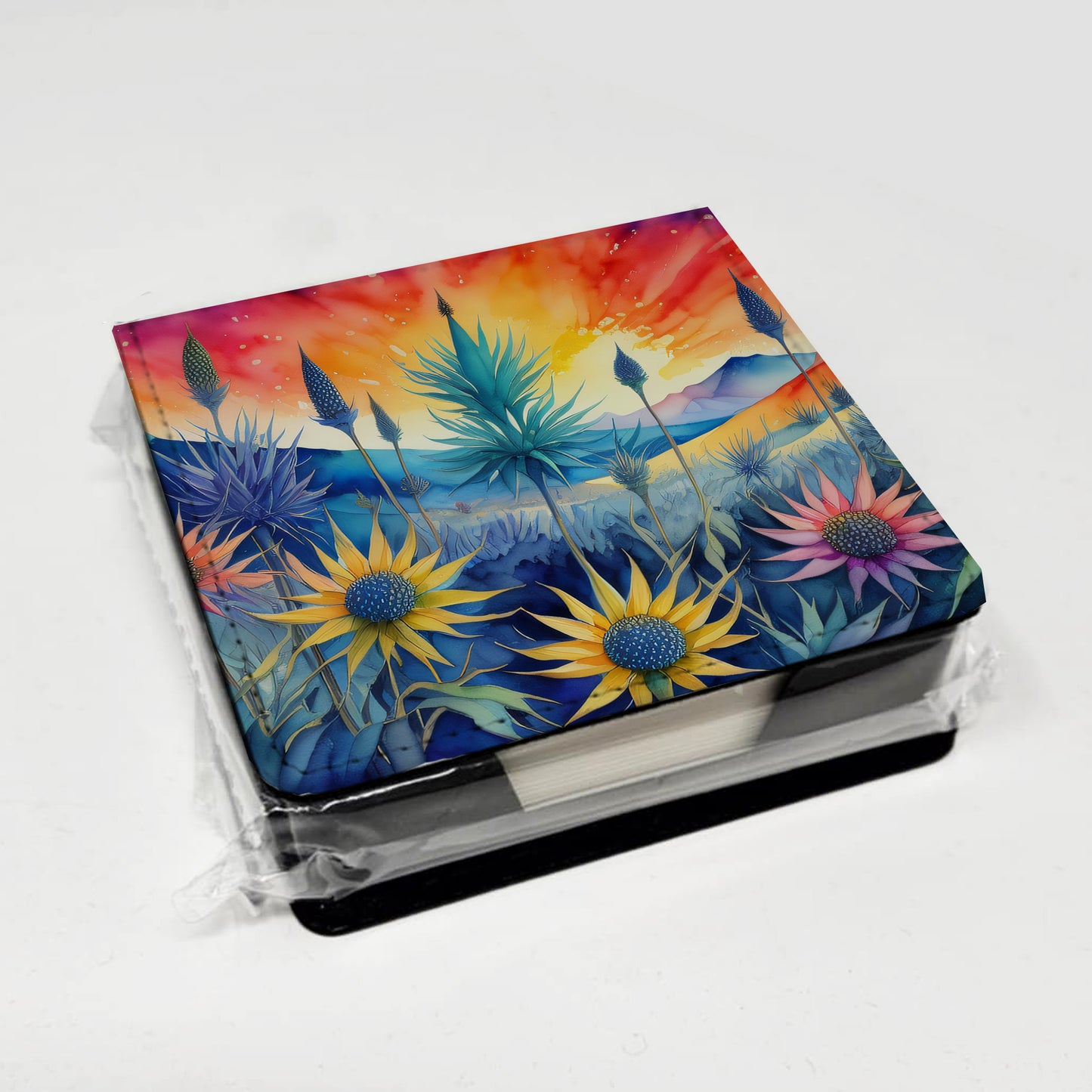 Eryngium in Color PU Leather Note Paper Holder