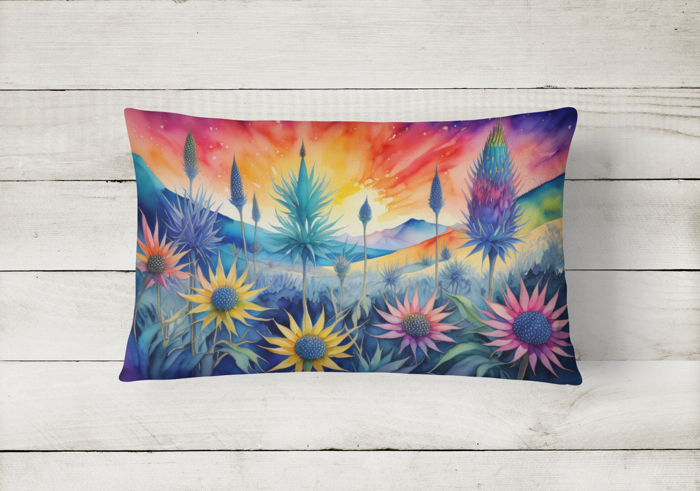 Eryngium in Color Throw Pillow