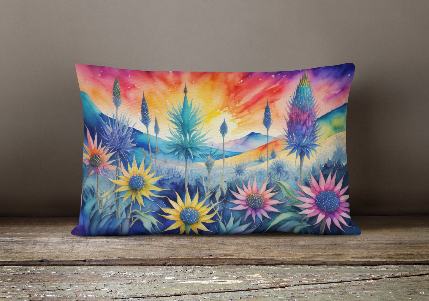 Eryngium in Color Throw Pillow