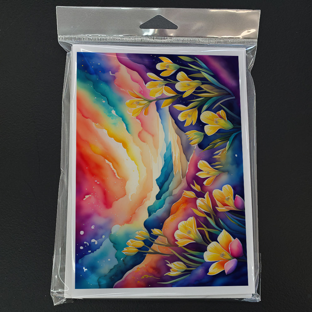Freesia in Color Greeting Cards Pack of 8