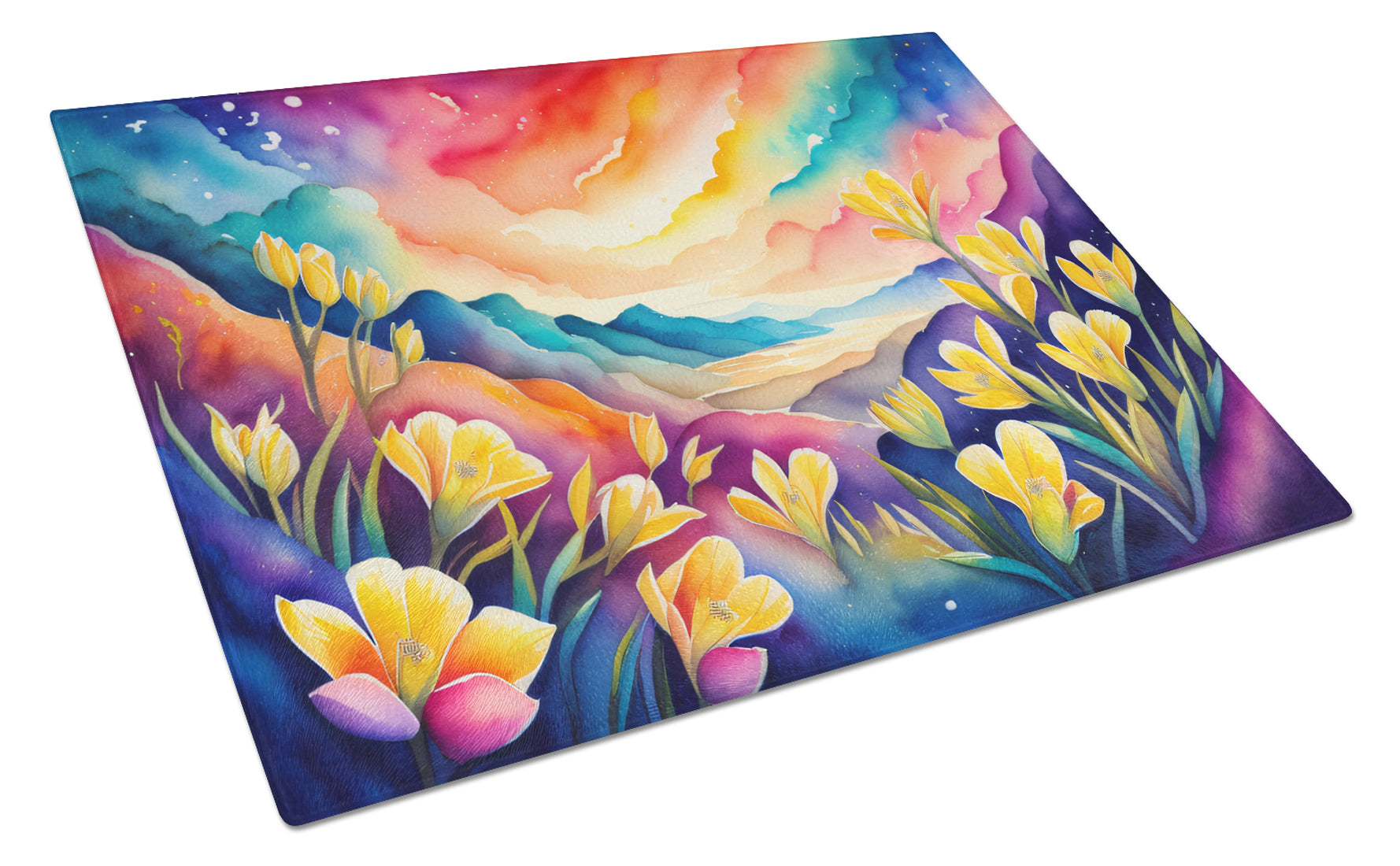 Buy this Freesia in Color Glass Cutting Board