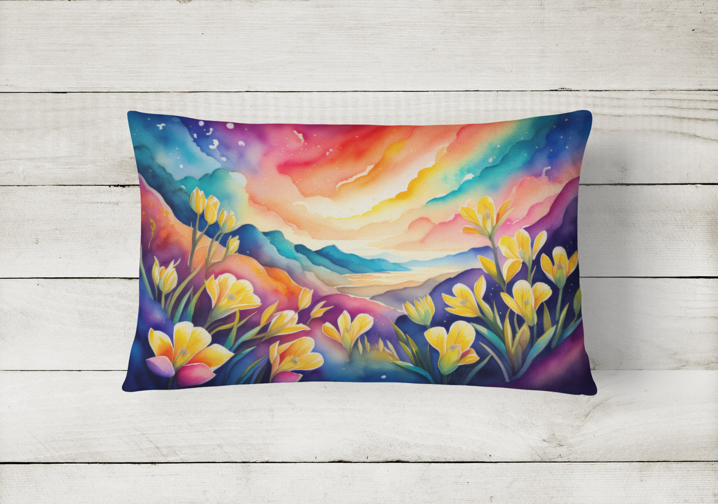 Freesia in Color Throw Pillow