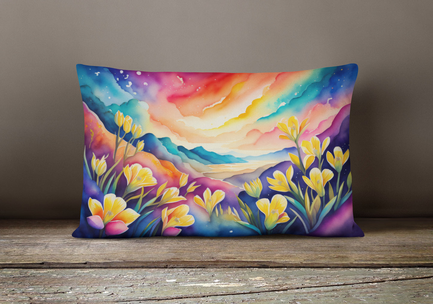 Freesia in Color Throw Pillow