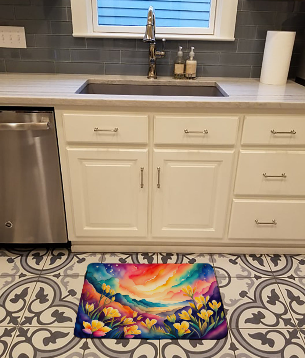 Freesia in Color Memory Foam Kitchen Mat