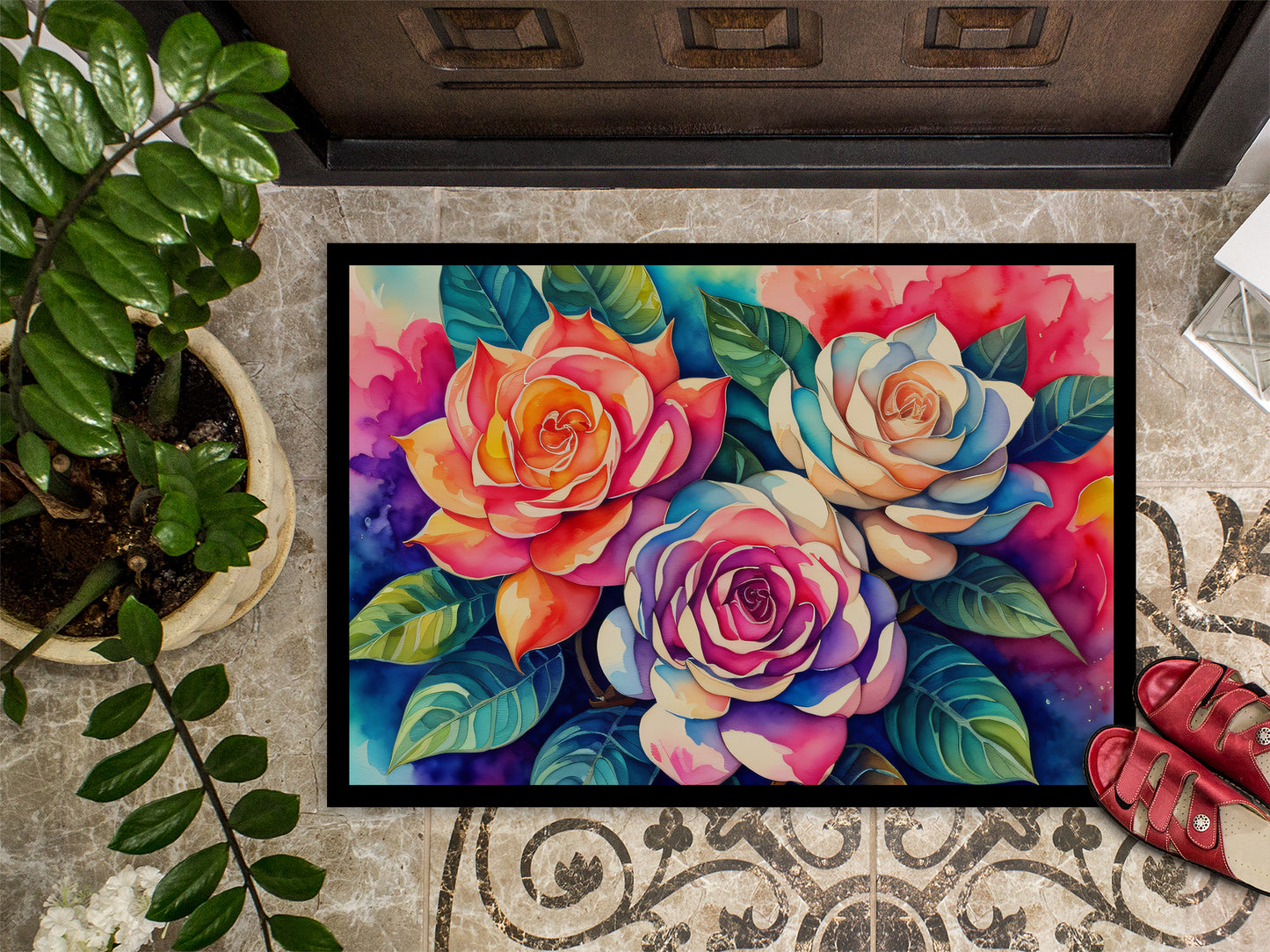 Gardenias in Color Doormat