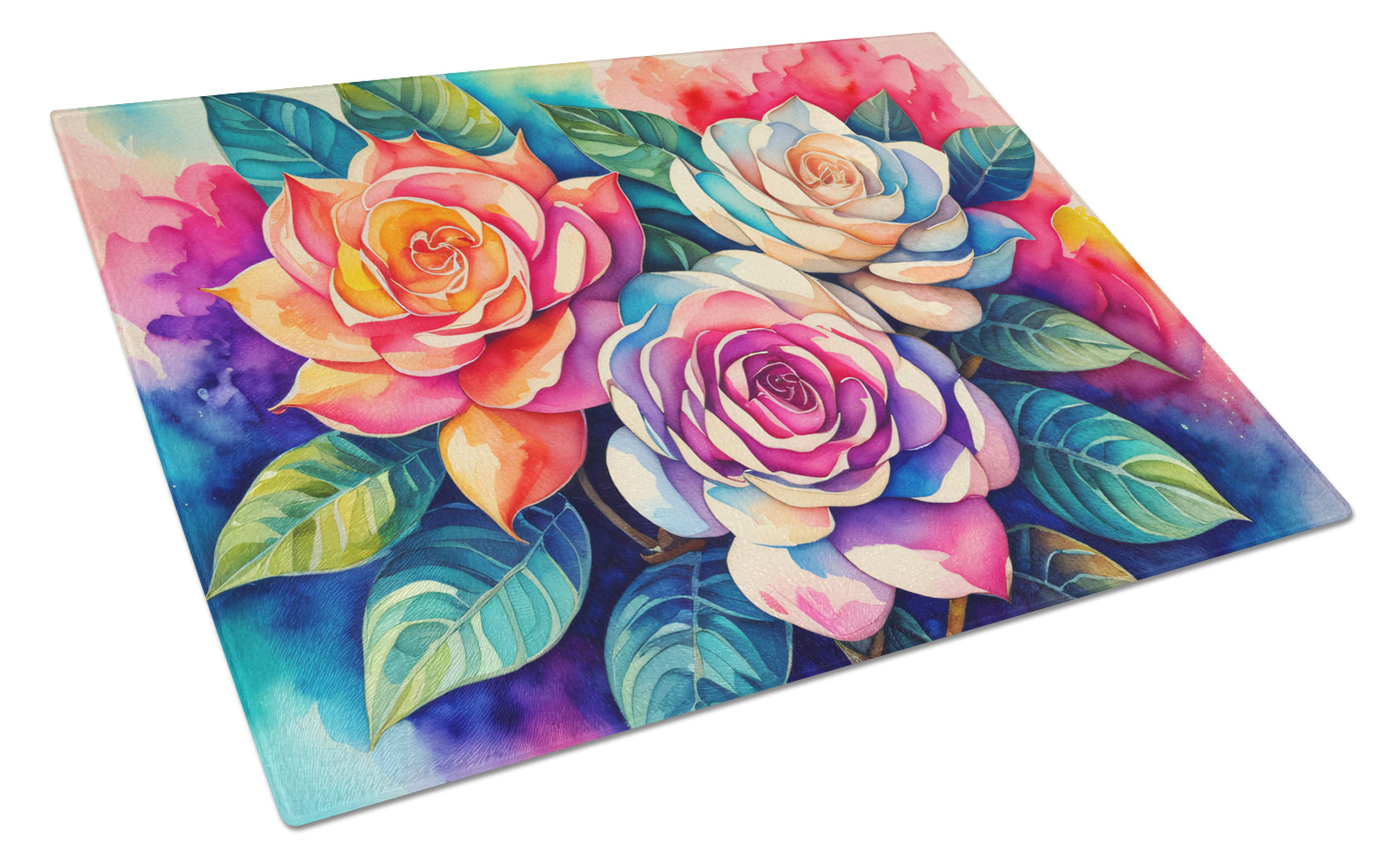 Buy this Gardenias in Color Glass Cutting Board