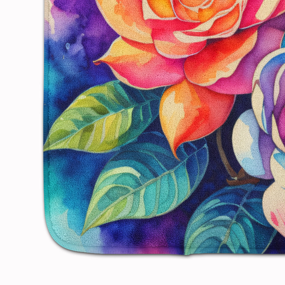 Gardenias in Color Memory Foam Kitchen Mat