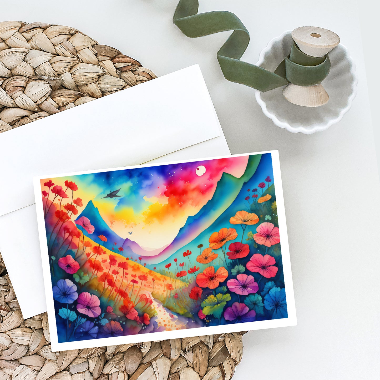 Geraniums in Color Greeting Cards Pack of 8