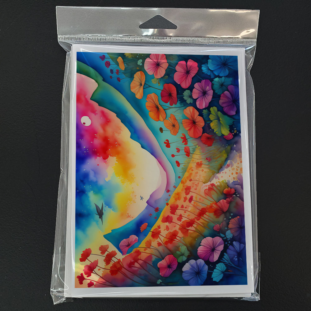 Geraniums in Color Greeting Cards Pack of 8