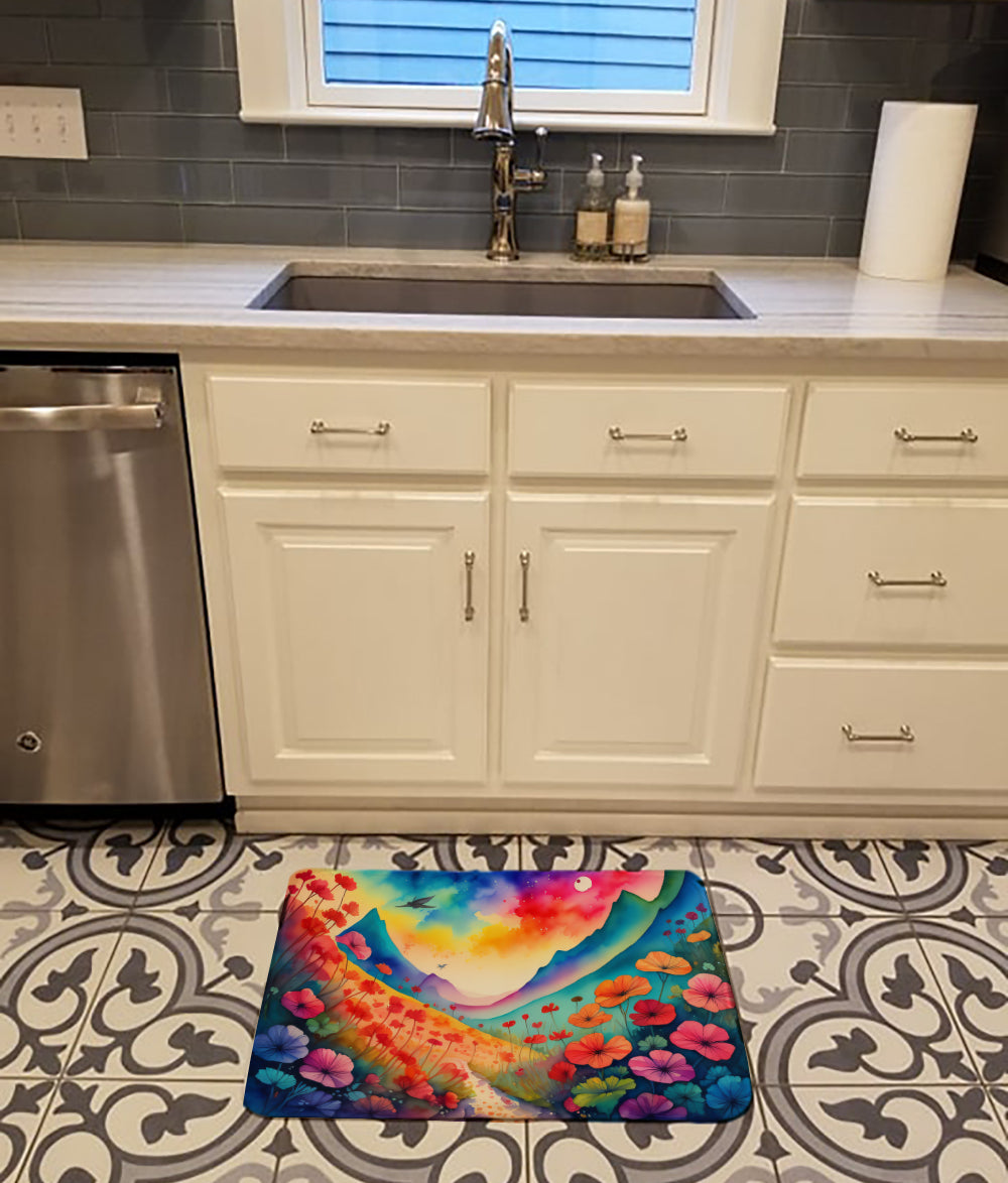 Geraniums in Color Memory Foam Kitchen Mat