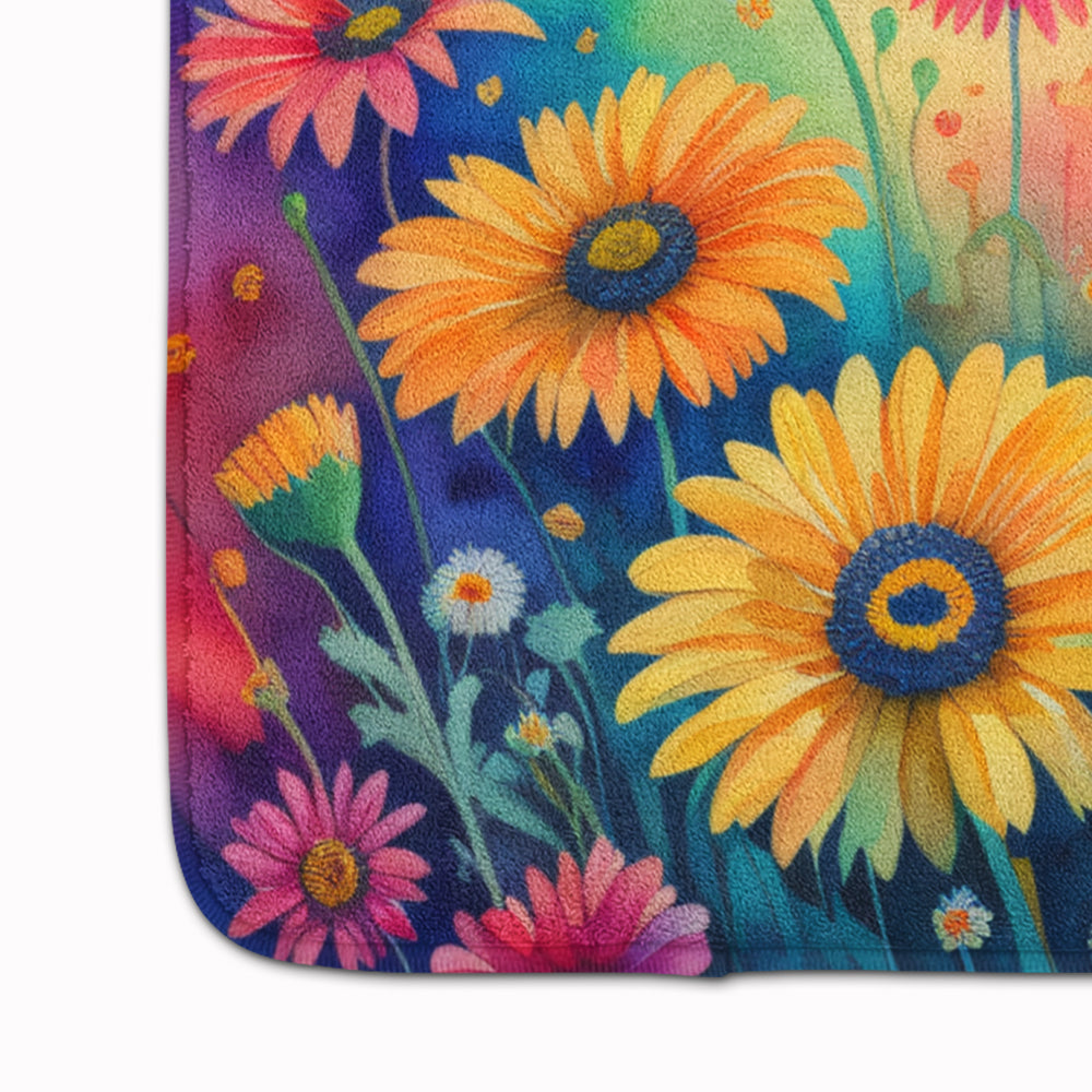 Gerbera Daisies in Color Memory Foam Kitchen Mat