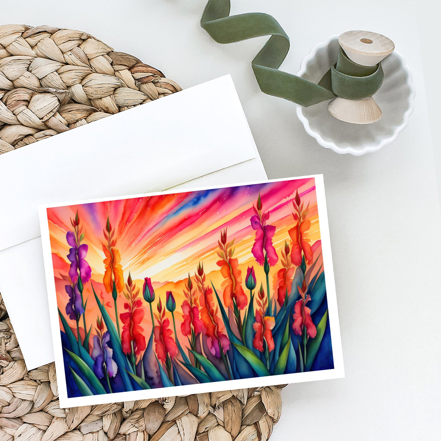 Gladiolus in Color Greeting Cards Pack of 8