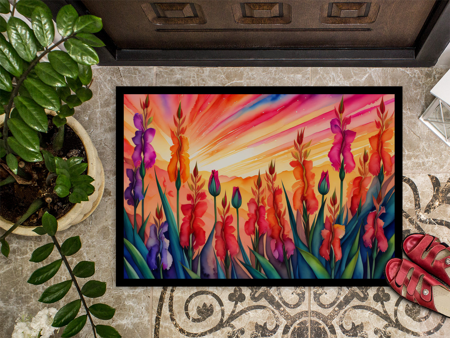 Gladiolus in Color Doormat