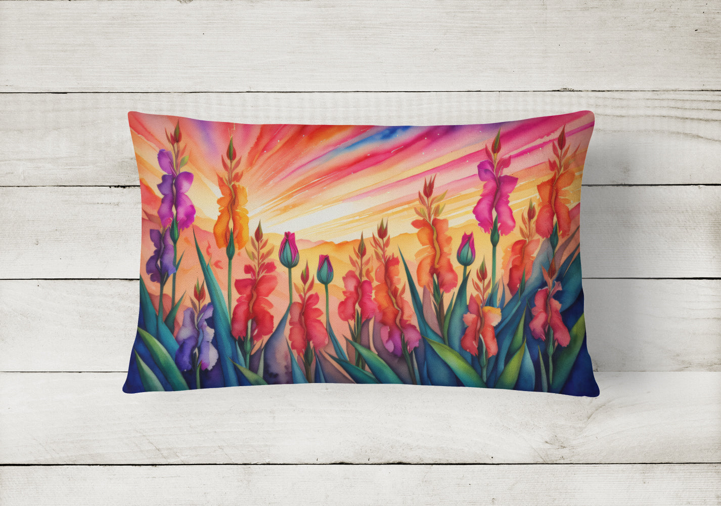 Gladiolus in Color Throw Pillow