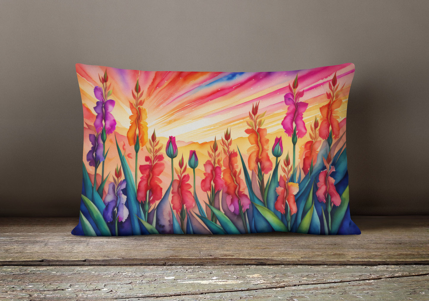 Gladiolus in Color Throw Pillow