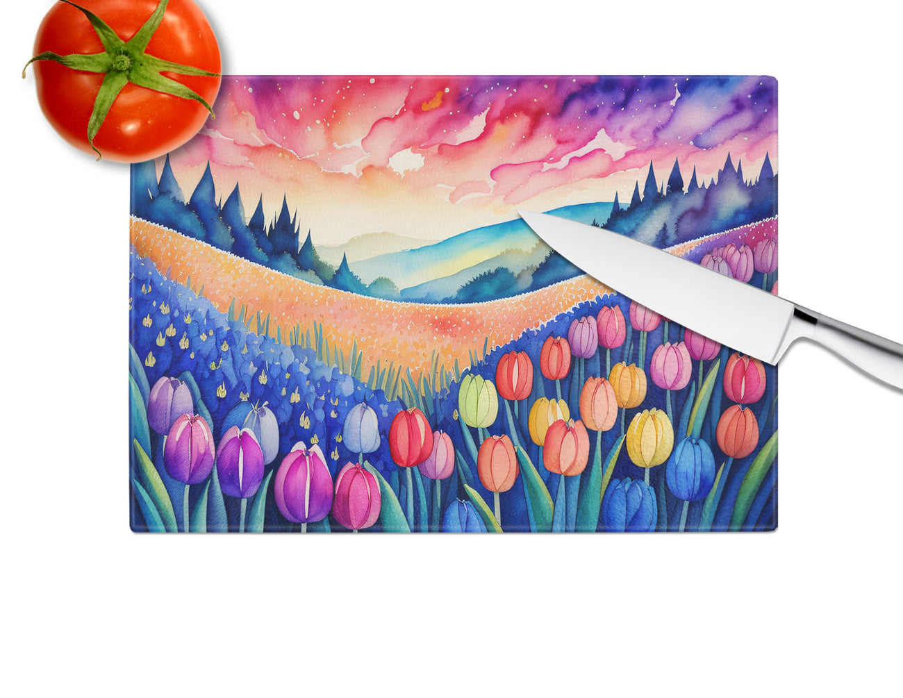 Hyacinths in Color Glass Cutting Board