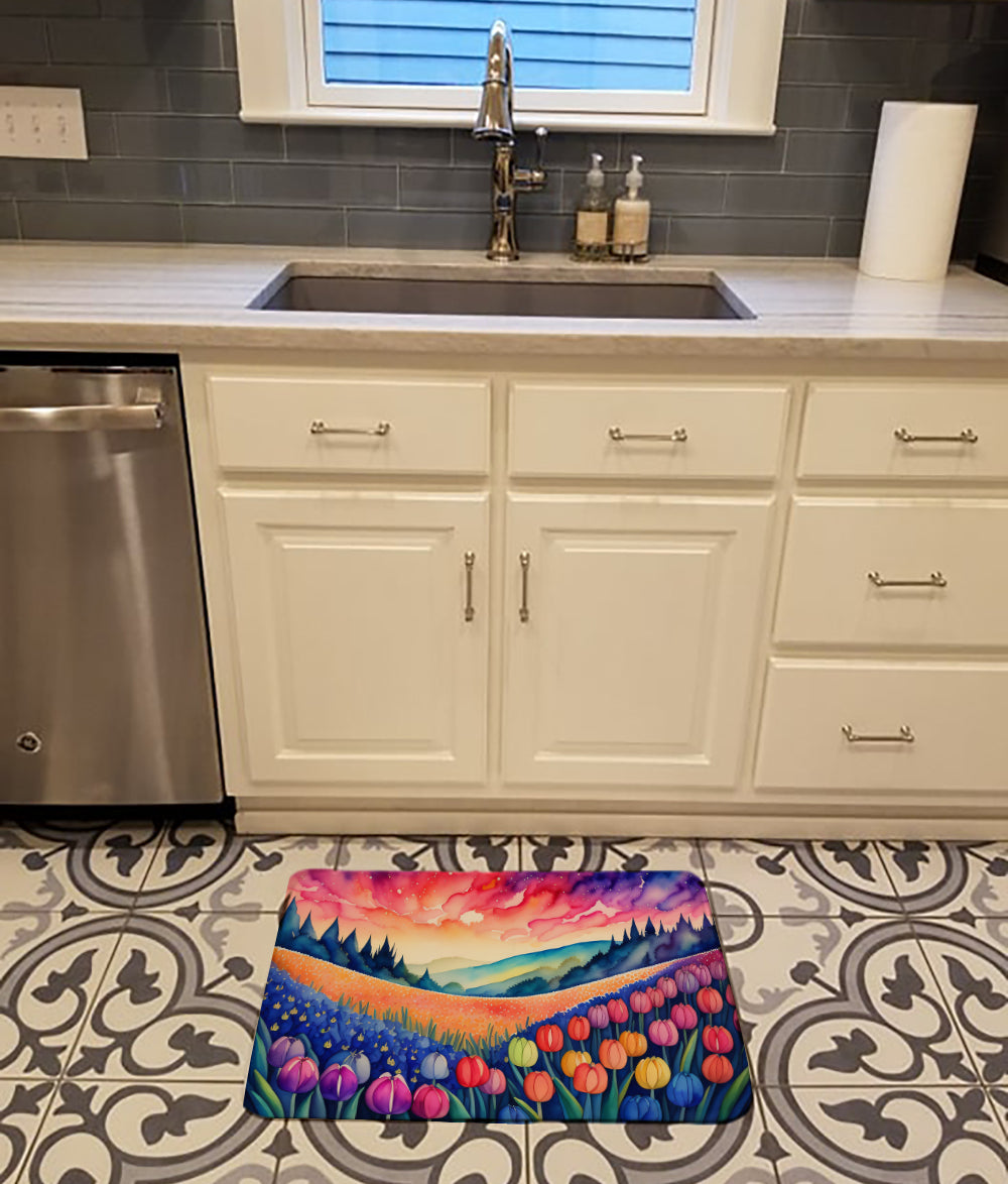 Hyacinths in Color Memory Foam Kitchen Mat