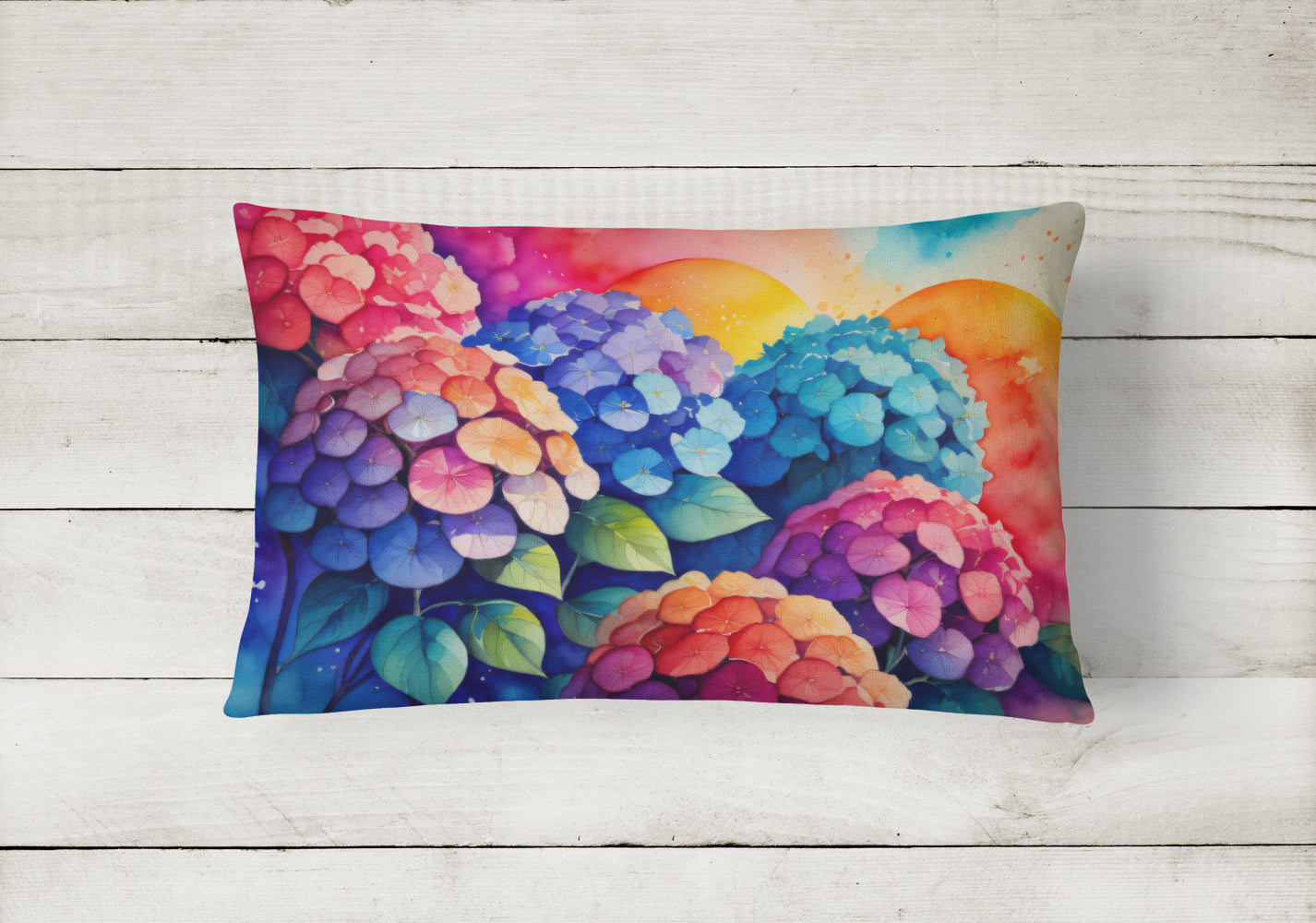 Hydrangeas in Color Throw Pillow