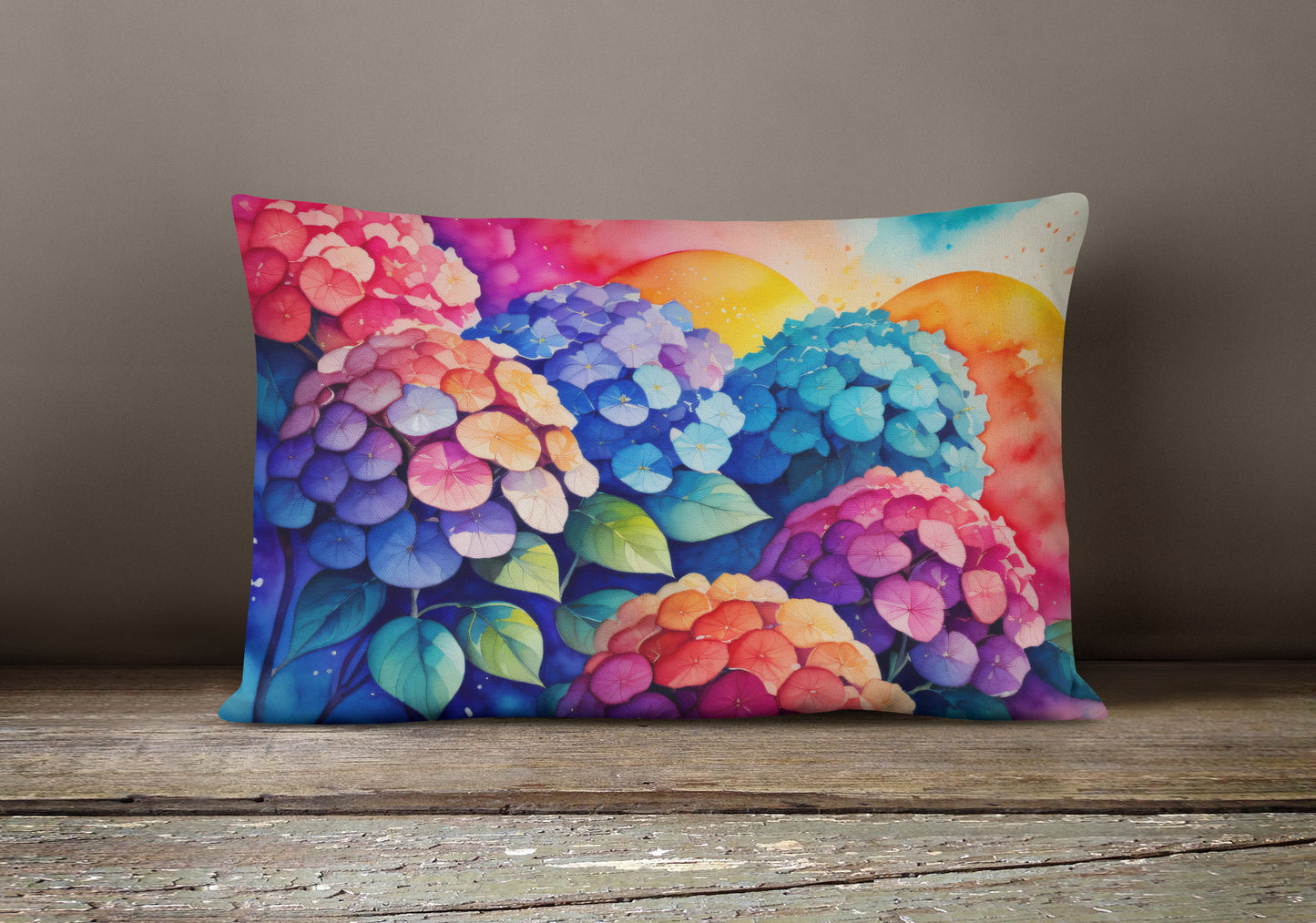 Hydrangeas in Color Throw Pillow