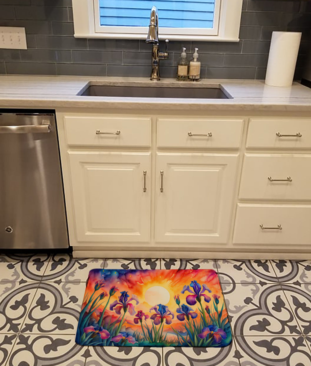 Iris in Color Memory Foam Kitchen Mat