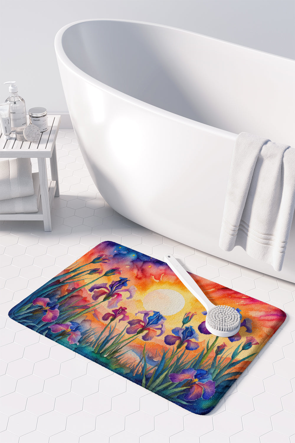 Iris in Color Memory Foam Kitchen Mat