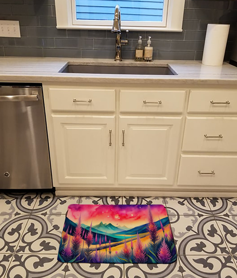 Liatris in Color Memory Foam Kitchen Mat