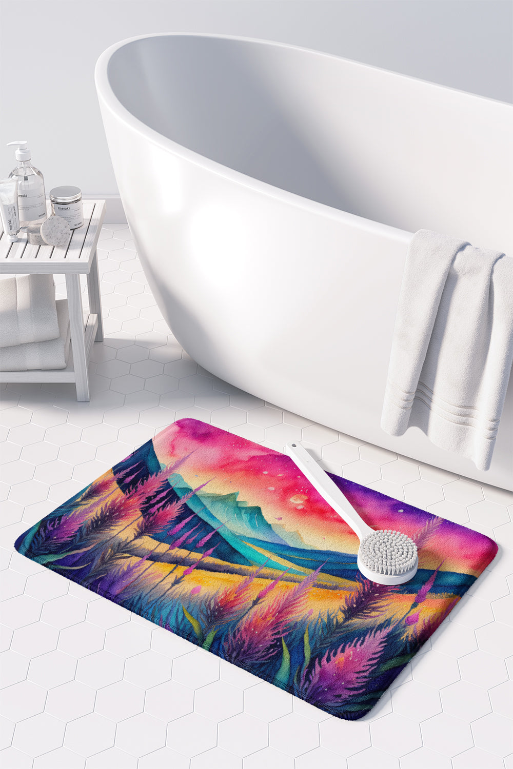 Liatris in Color Memory Foam Kitchen Mat