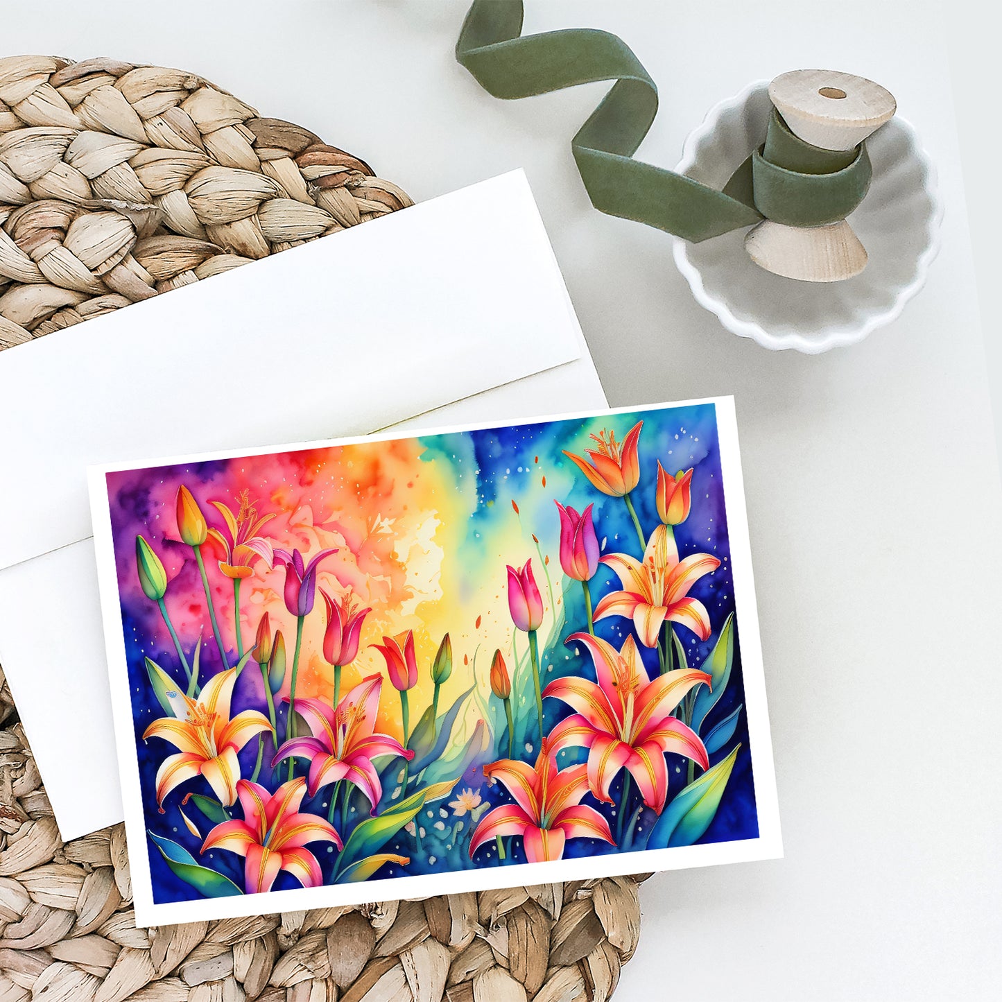 Lilies in Color Greeting Cards Pack of 8