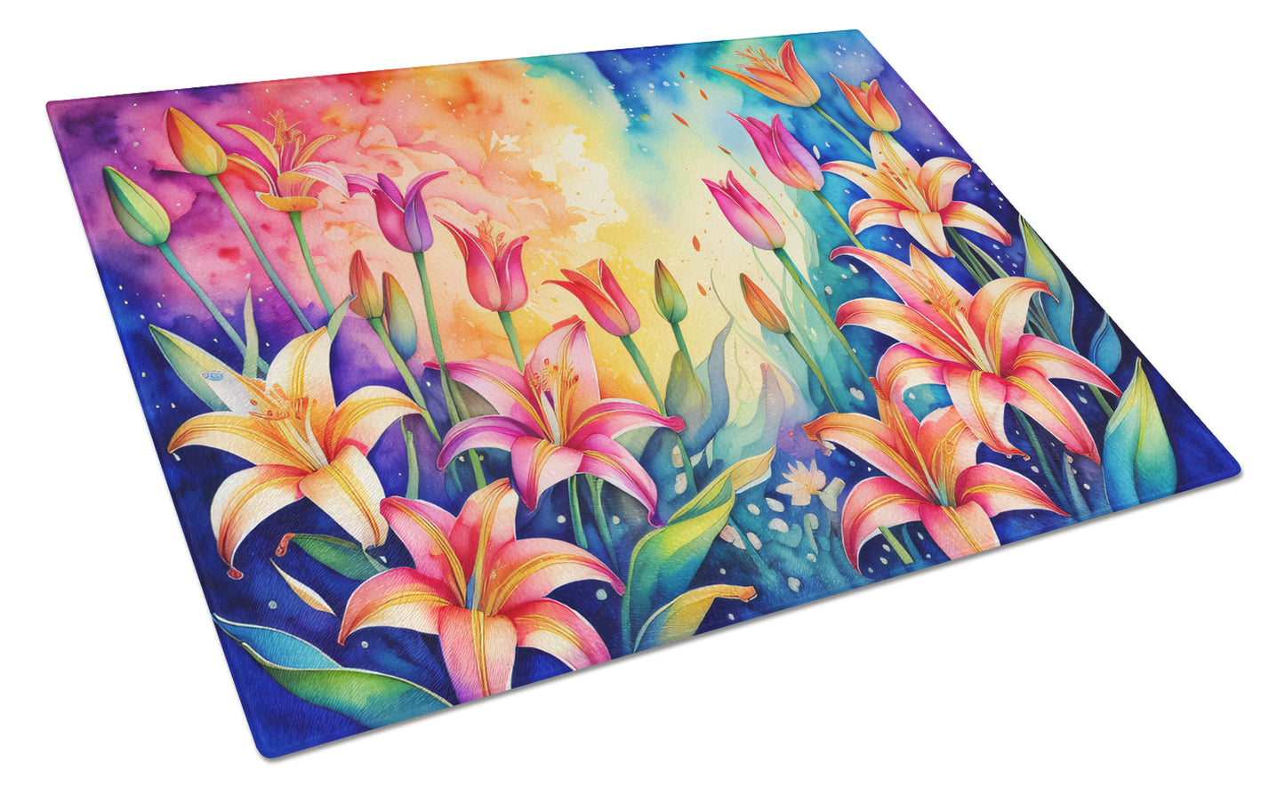 Buy this Lilies in Color Glass Cutting Board