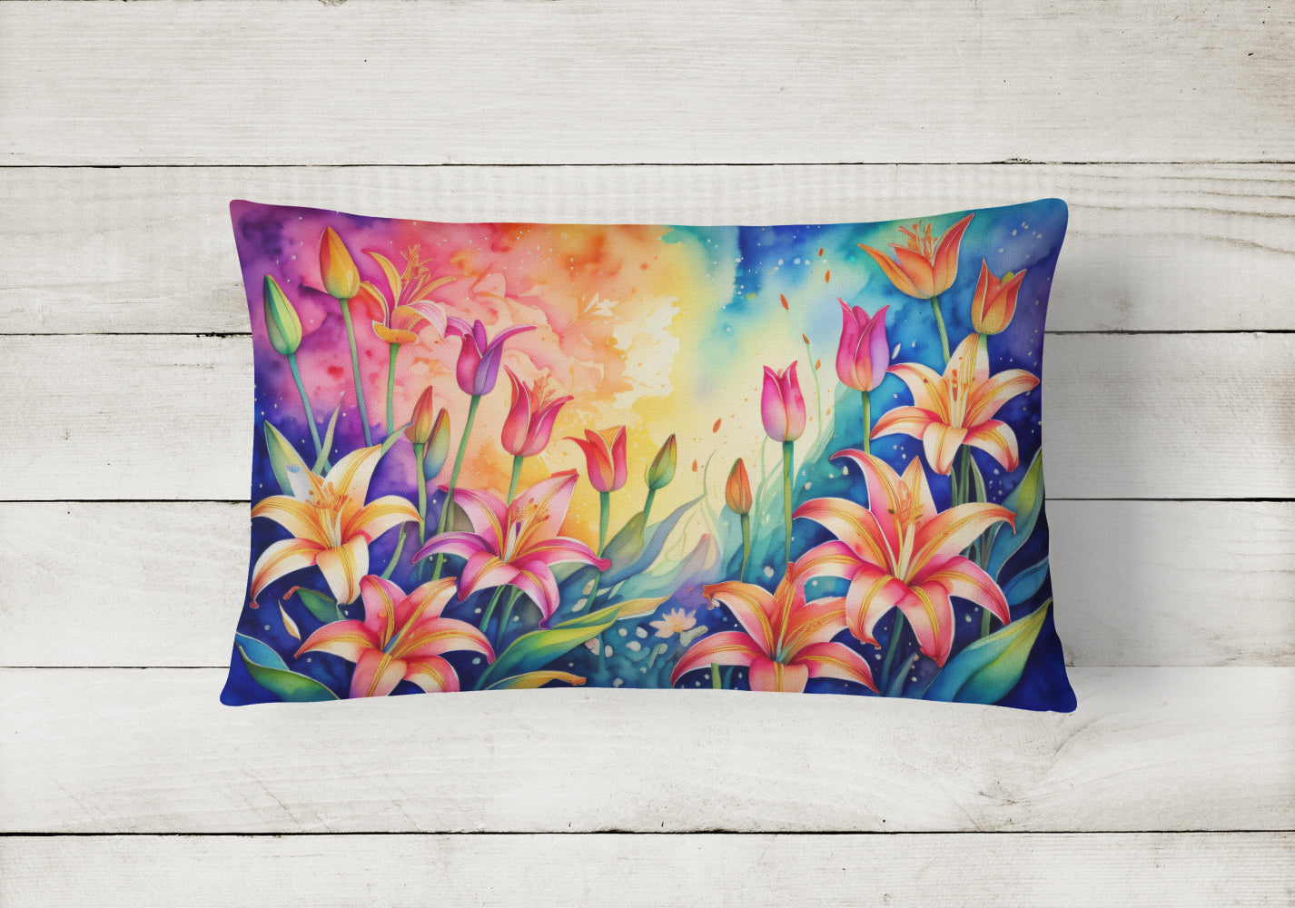 Lilies in Color Throw Pillow