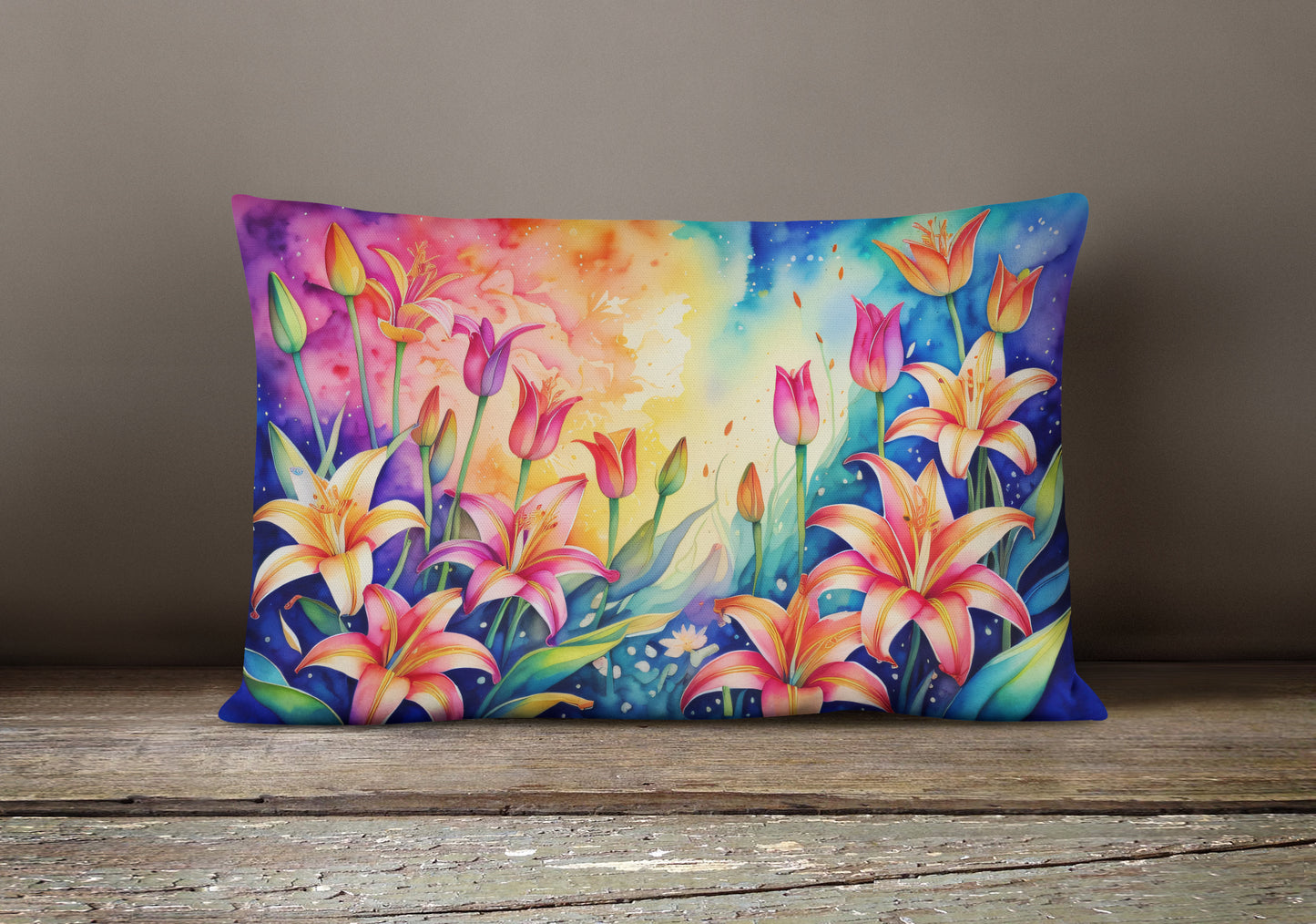 Lilies in Color Throw Pillow