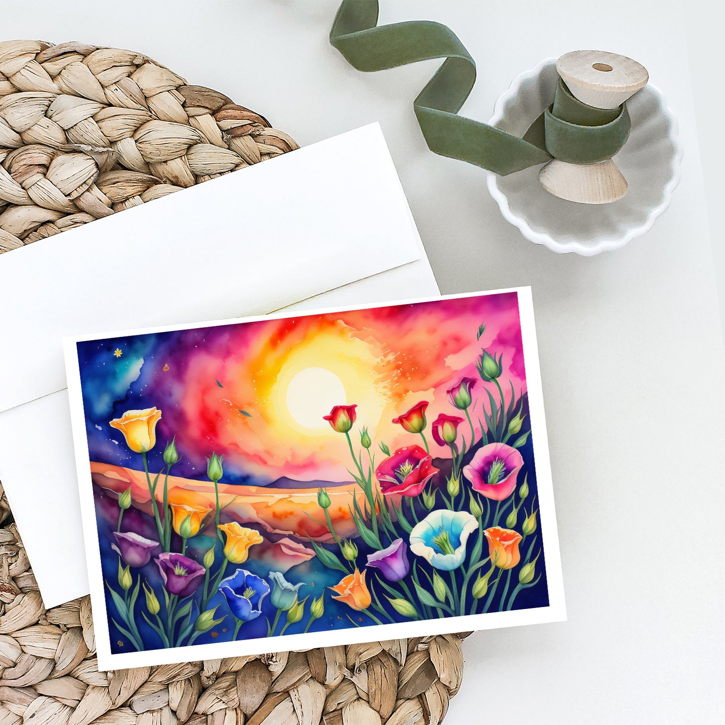Lisianthus in Color Greeting Cards Pack of 8