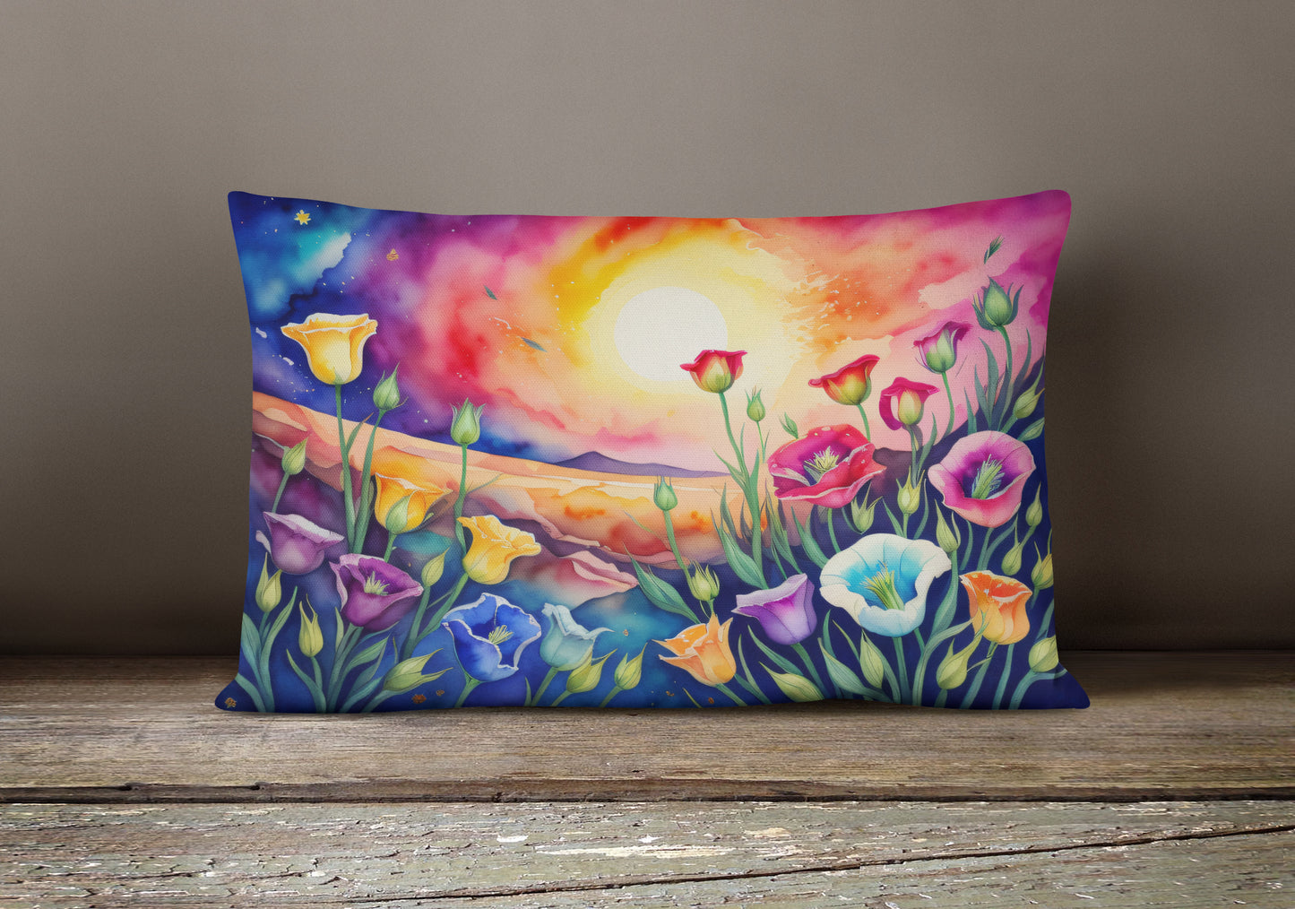 Lisianthus in Color Throw Pillow