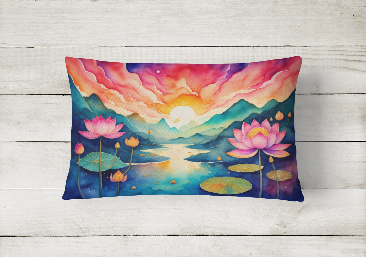 Lotus in Color Throw Pillow