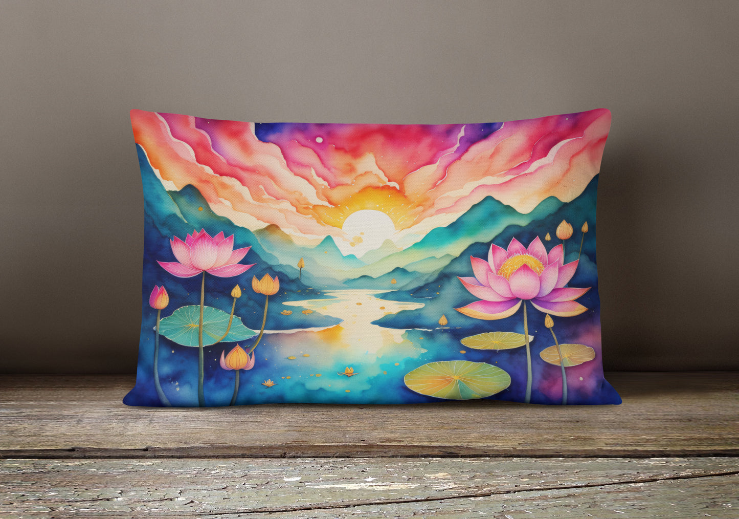 Lotus in Color Throw Pillow