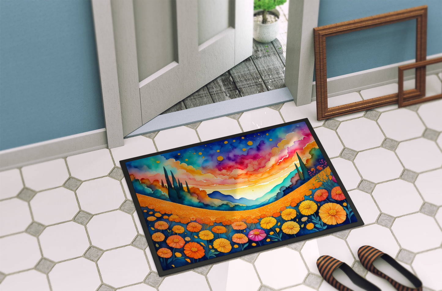 Marigolds in Color Doormat