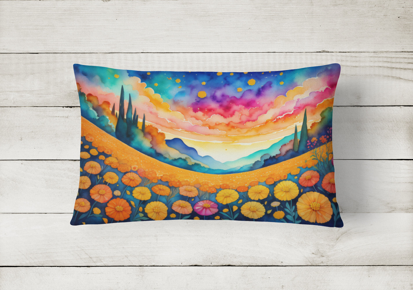 Marigolds in Color Throw Pillow