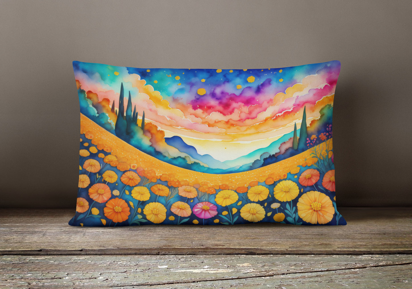 Marigolds in Color Throw Pillow