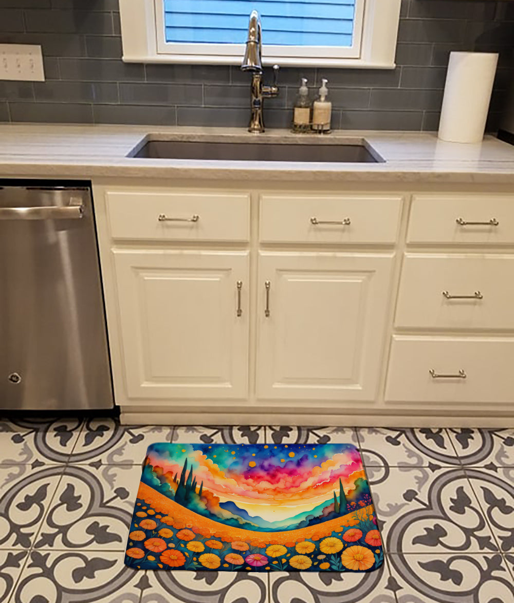 Marigolds in Color Memory Foam Kitchen Mat