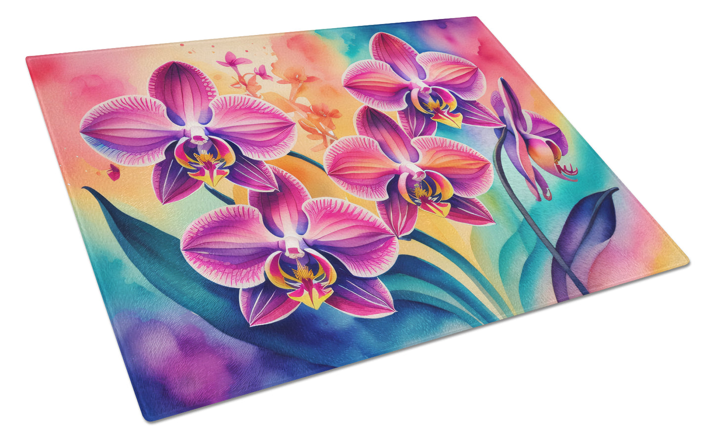 Buy this Orchids in Color Glass Cutting Board