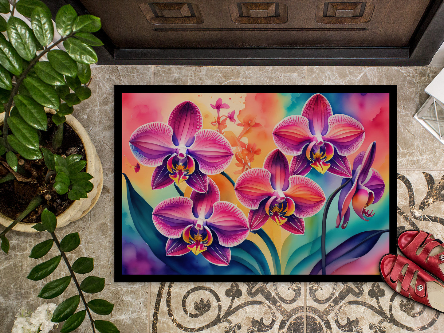 Orchids in Color Doormat