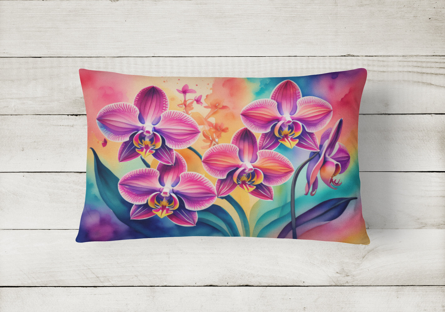 Orchids in Color Throw Pillow