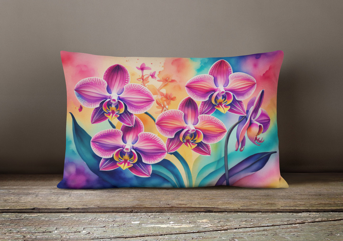 Orchids in Color Throw Pillow