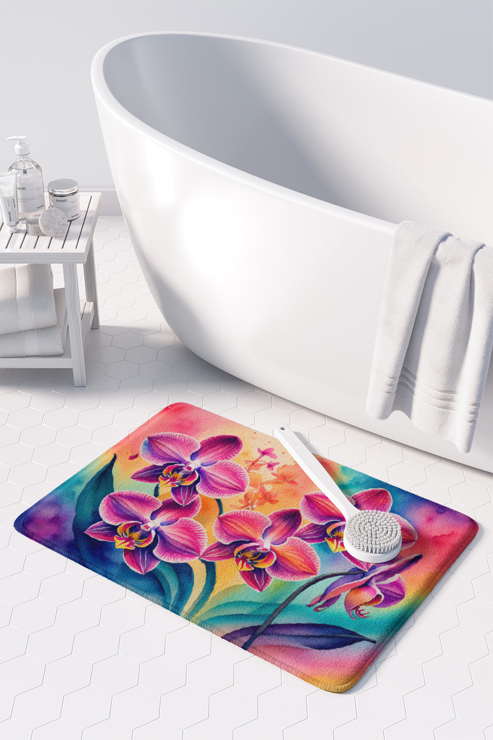 Orchids in Color Memory Foam Kitchen Mat