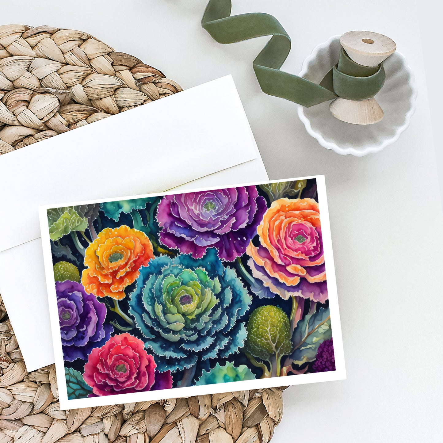 Ornamental Kale in Color Greeting Cards Pack of 8