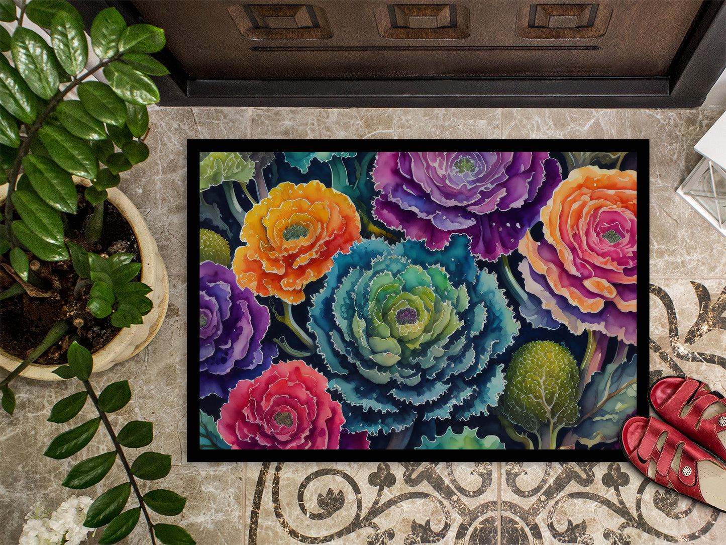 Ornamental Kale in Color Doormat